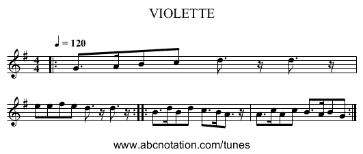 VIOLETTE - staff notation