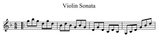 Violin Sonata - staff notation