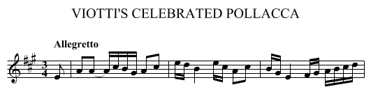 VIOTTI'S CELEBRATED POLLACCA - staff notation