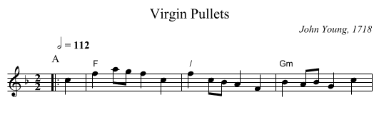 Virgin Pullets - staff notation