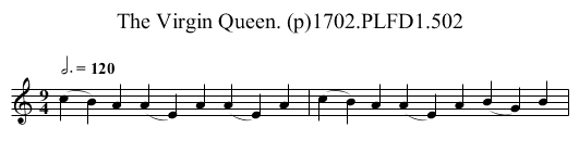 Virgin Queen. (p)1702.PLFD1.502, The - staff notation