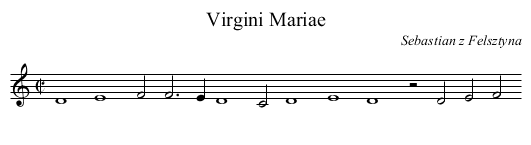 Virgini Mariae - staff notation