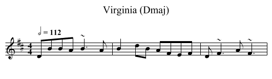 Virginia (Dmaj) - staff notation