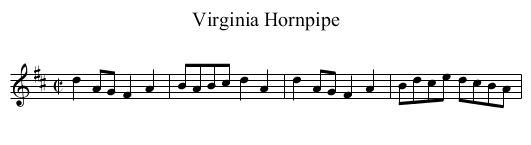Virginia Hornpipe - staff notation