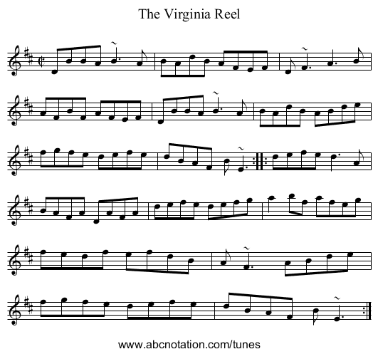 Virginia Reel, The - staff notation