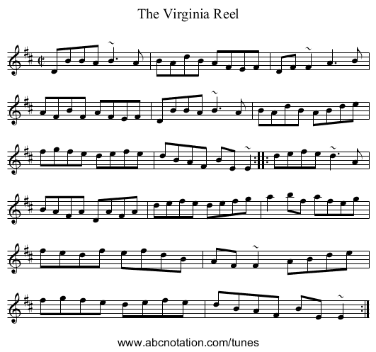 Virginia Reel, The - staff notation