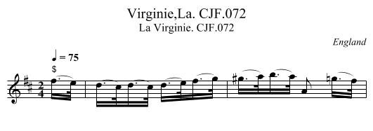 Virginie,La. CJF.072 - staff notation