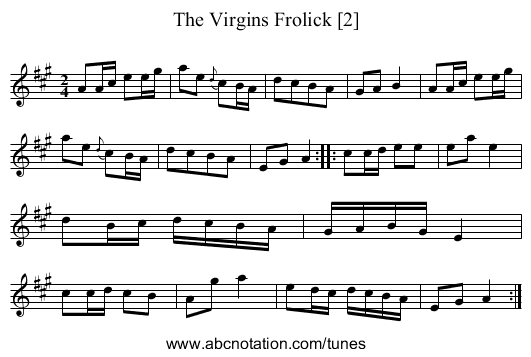 Virgins Frolick [2], The - staff notation