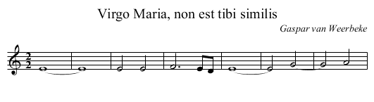 Virgo Maria, non est tibi similis - staff notation