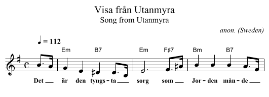 Visa fr&aring;n Utanmyra - staff notation