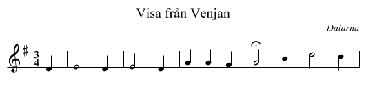 Visa fr&aring;n Venjan - staff notation