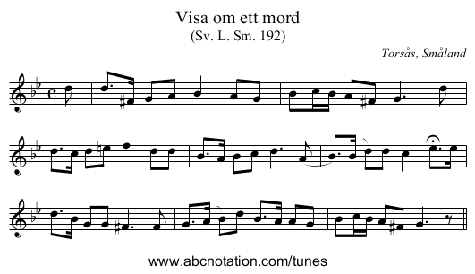 Visa om ett mord - staff notation