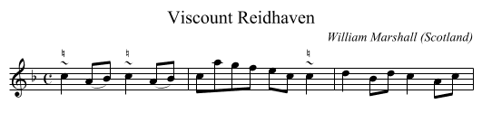 Viscount Reidhaven - staff notation