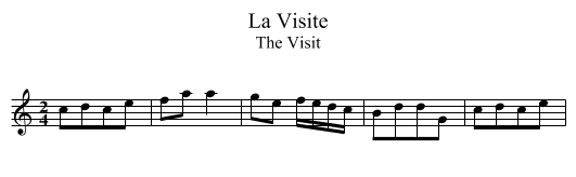 Visite, La - staff notation