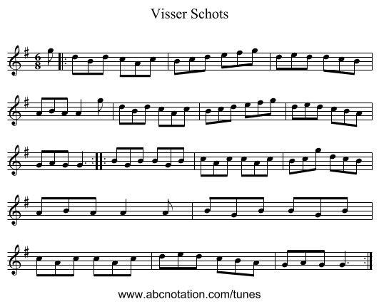 Visser Schots - staff notation