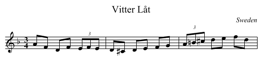 Vitter Låt - staff notation
