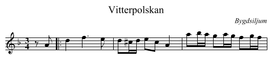 Vitterpolskan - staff notation