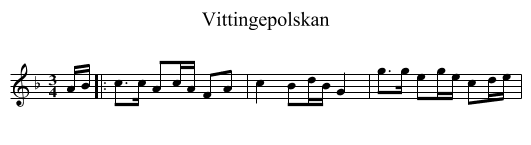 Vittingepolskan - staff notation