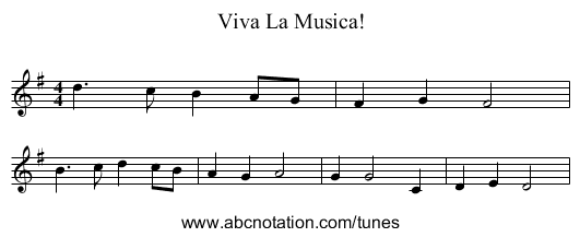 Viva La Musica! - staff notation