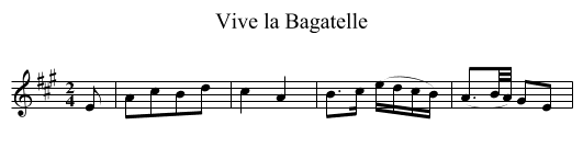 Vive la Bagatelle - staff notation