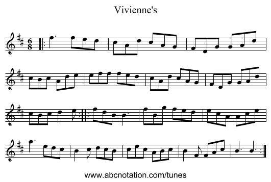 Vivienne's - staff notation