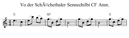 Vo der SchÃ¤chethaler Sennechilbi CF Anm. - staff notation