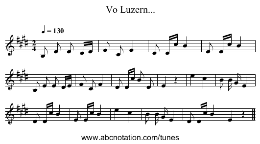 Vo Luzern... - staff notation