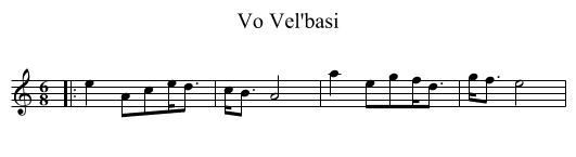 Vo Vel'basi - staff notation