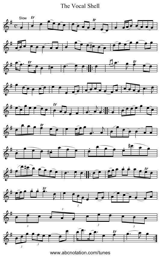 Vocal Shell, The - staff notation