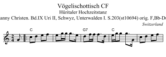 V&ouml;gelischottisch CF - staff notation