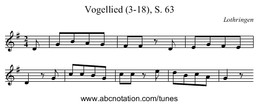 Vogellied (3-18), S. 63 - staff notation