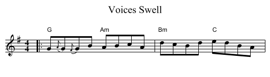 Voices Swell - staff notation