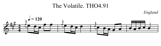 Volatile. THO4.91, The - staff notation