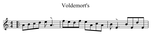 Voldemort's - staff notation
