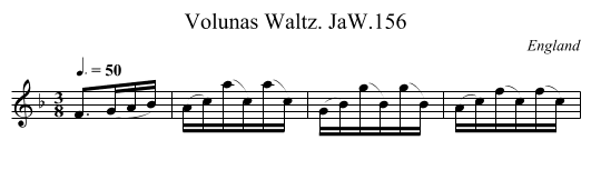 Volunas Waltz. JaW.156 - staff notation