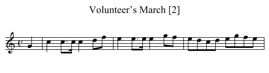 Volunteer’s March [2] - staff notation