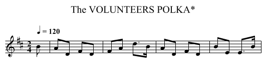 VOLUNTEERS POLKA*, The - staff notation