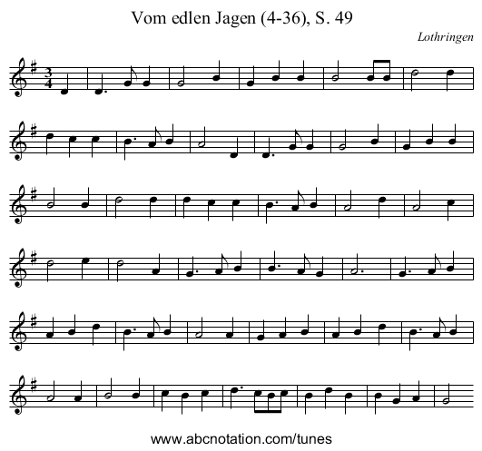 Vom edlen Jagen (4-36), S. 49 - staff notation