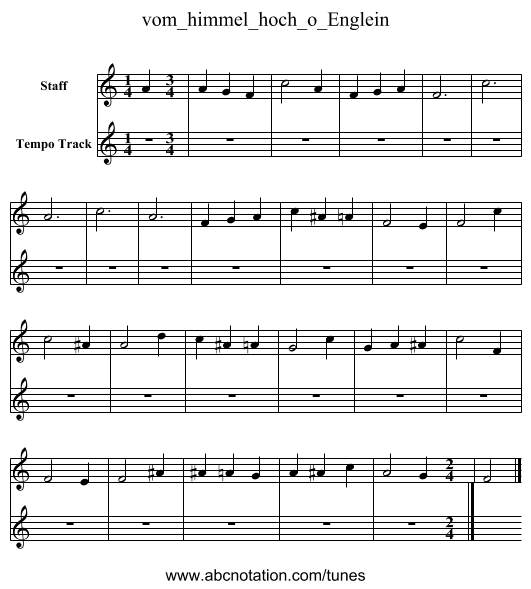 vom_himmel_hoch_o_Englein - staff notation