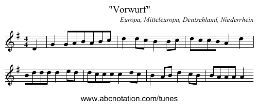 Vorwurf - staff notation
