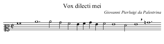 Vox dilecti mei - staff notation