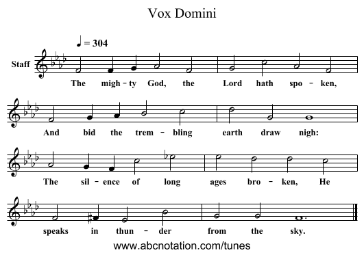 Vox Domini - staff notation