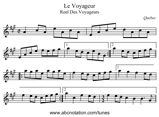 Voyageur, Le - staff notation