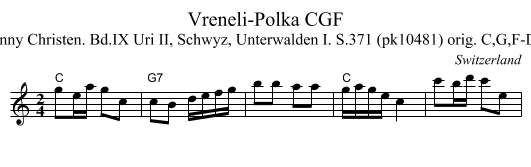 Vreneli-Polka CGF - staff notation