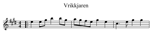Vrikkjaren - staff notation