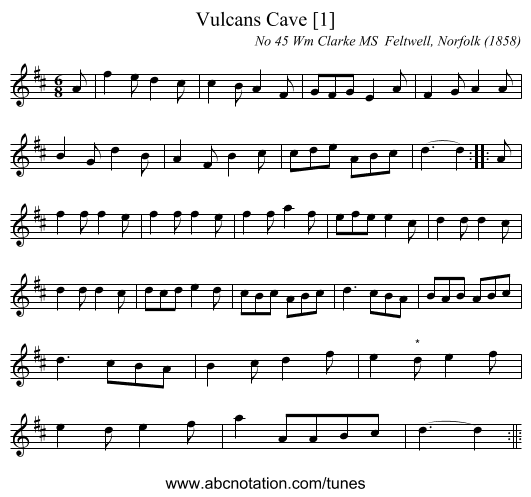 Vulcans Cave [1] - staff notation