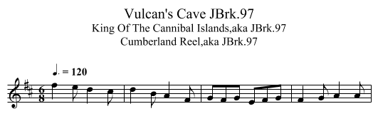 Vulcan's Cave JBrk.97 - staff notation