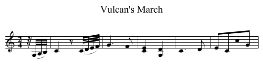 Vulcan's March - staff notation