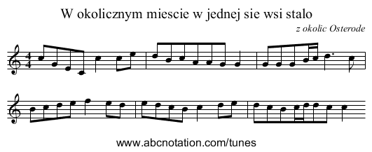 W okolicznym miescie w jednej sie wsi stalo - staff notation
