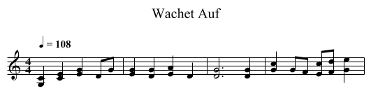 Wachet Auf - staff notation